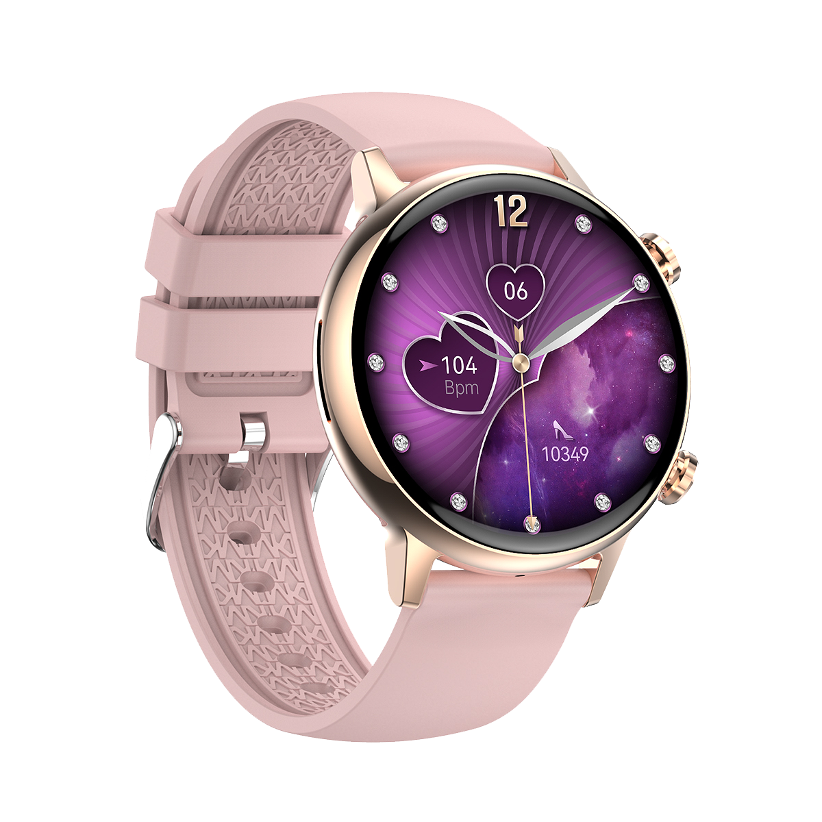 Ai-07G SmartWatch Gold with pink strap